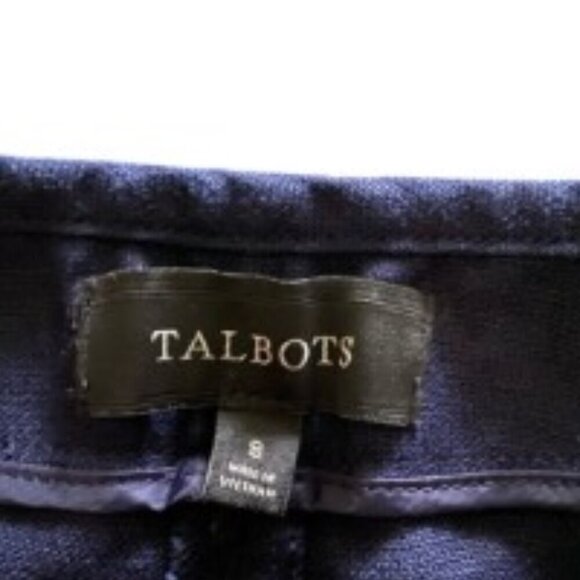 Talbots Navy Heritage Linen Wide Leg Pants 8 - Picture 2 of 3